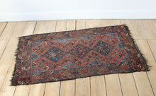 Load image into Gallery viewer, Orange blue vintage antique rug carpet
